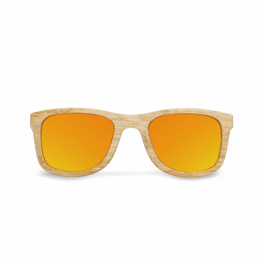 Wooden sunglasses with mirror lenses