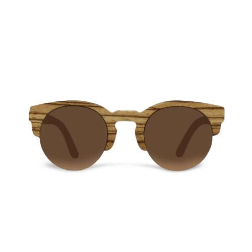 Round wooden sunglasses